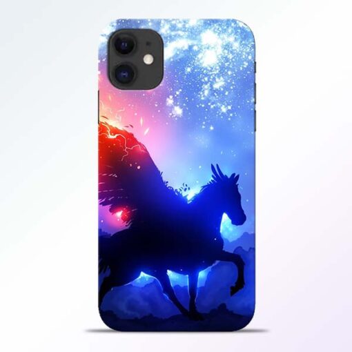 Black Horse iPhone 11 Back Cover