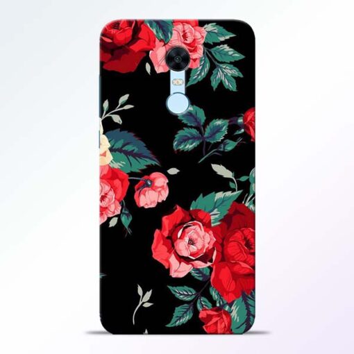 Red Floral Redmi Note 5 Back Cover