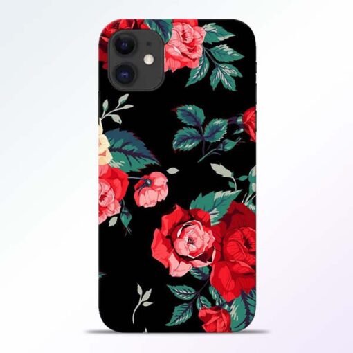 Red Floral iPhone 11 Back Cover