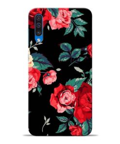 Red Floral Samsung Galaxy A50 Back Cover