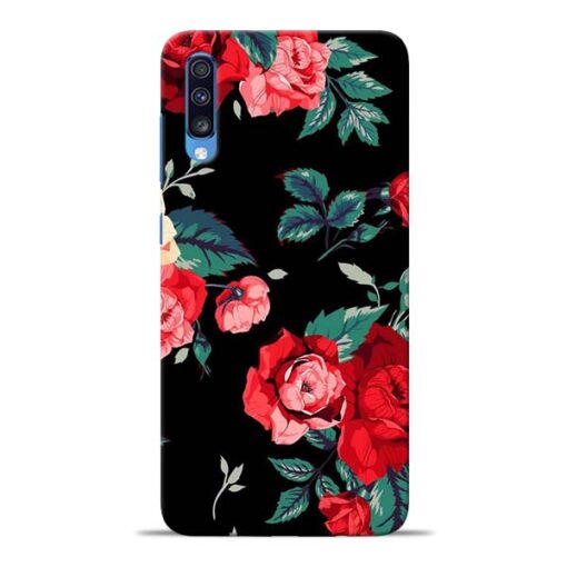 Red Floral Samsung Galaxy A70 Back Cover
