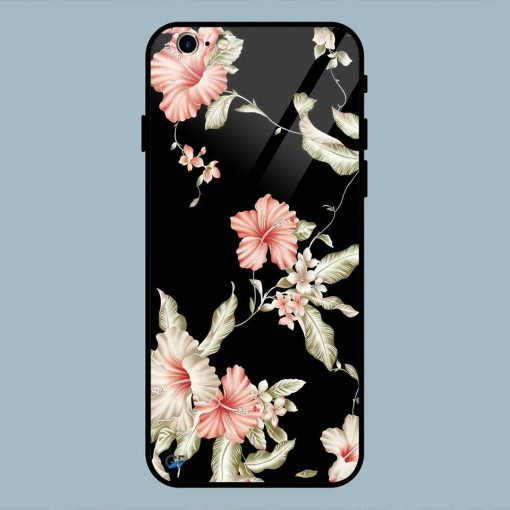 Abstract Pink Flowers iPhone 6 / 6S Glass Back Cover
