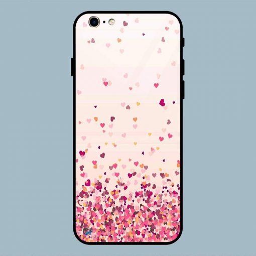 Beautiful Pink Hearts Small iPhone 6 / 6S Glass Back Cover