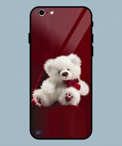 Beautiful Teddy White iPhone 6 / 6S Glass Back Cover