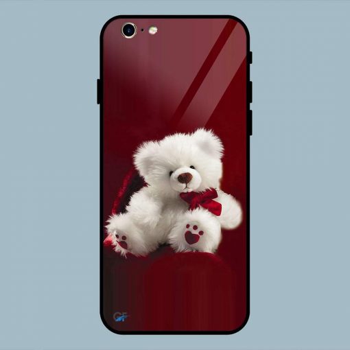 Beautiful Teddy White iPhone 6 / 6S Glass Back Cover