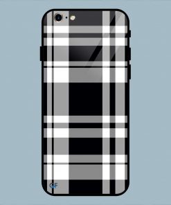 Black And White Check iPhone 6 / 6S Glass Back Cover