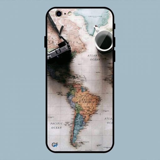 Coffee Map World Abstract iPhone 6 / 6S Glass Back Cover