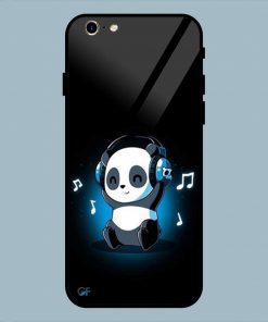 Cute Panda Music Lover iPhone 6 / 6S Glass Back Cover