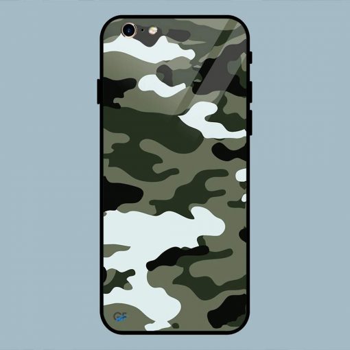 Green Camouflage iPhone 6 / 6S Glass Back Cover