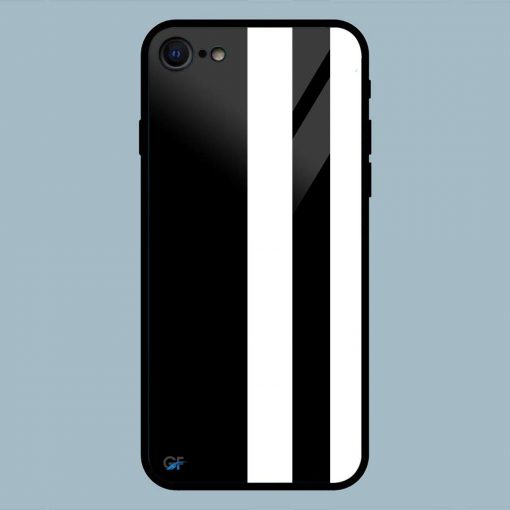 Abstract Black And White Line iPhone 7 Glass Back Cover