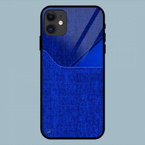 Abstract Blue Jeans iPhone 11 Glass Back Cover