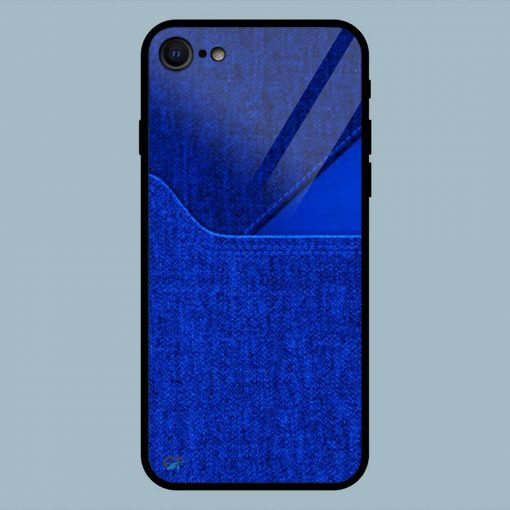Abstract Blue Jeans iPhone 7 Glass Back Cover