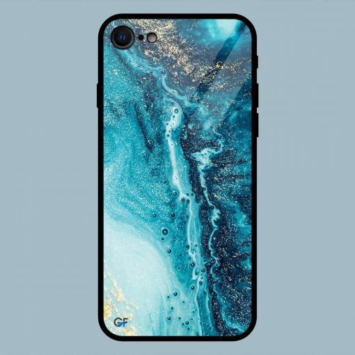 Abstract Blue Marble iPhone 7 Glass Back Cover