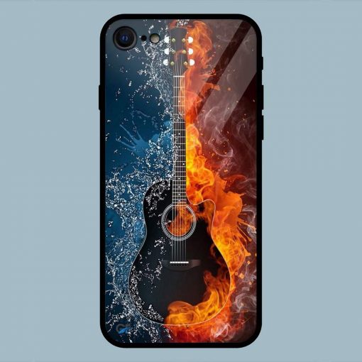 Abstract Guitar On Fire iPhone 7 Glass Back Cover