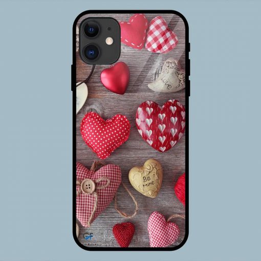 Abstract Heart Gifts iPhone 11 Glass Back Cover