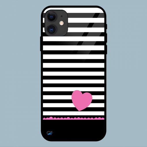 Abstract Heart iPhone 11 Glass Back Cover