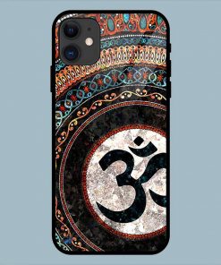 Abstract Om Mandala iPhone 11 Glass Back Cover