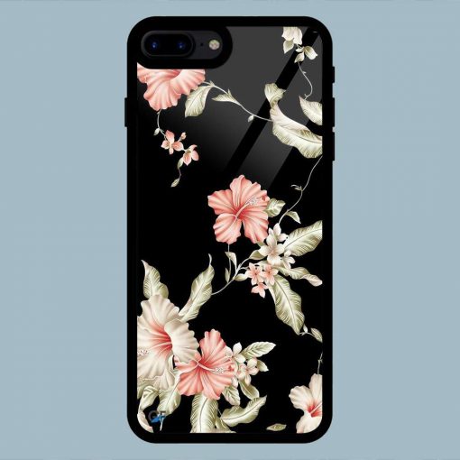 Abstract Pink Flowers iPhone 7 Plus / 8 Plus Glass Back Cover