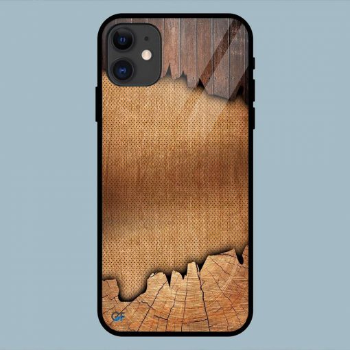 Abstract Wooden iPhone 11 Glass Back Cover
