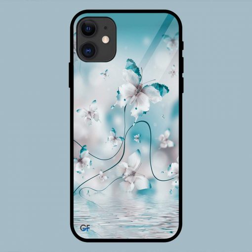 Amazing Butterfly flowers iPhone 11 Glass Back Cover