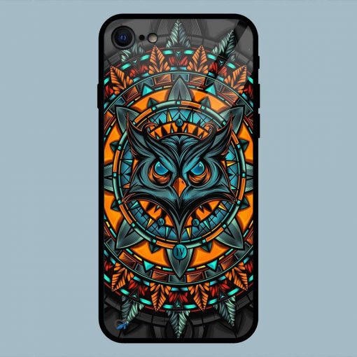 Angry Owl Art Multicolor iPhone 7 Glass Back Cover