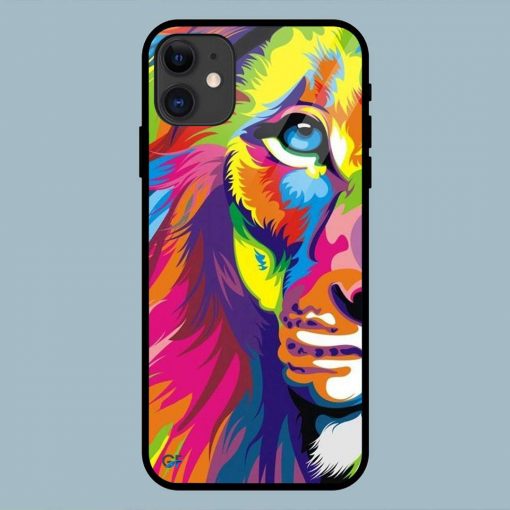 Art Colorful Lion iPhone 11 Glass Back Cover