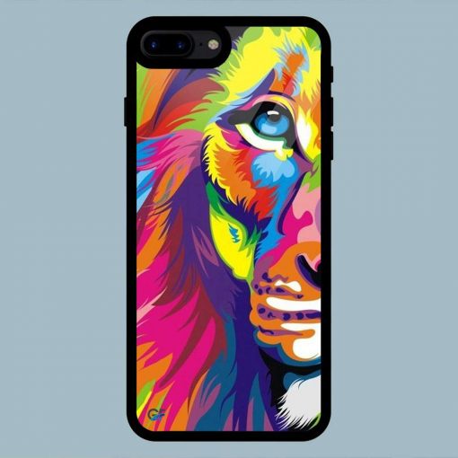 Art Colorful Lion iPhone 7 Plus / 8 Plus Glass Back Cover