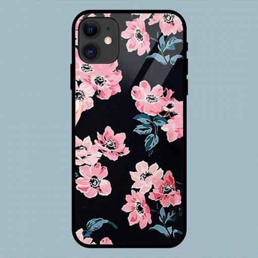 Art Pink Rose Flower iPhone 11 Glass Back Cover
