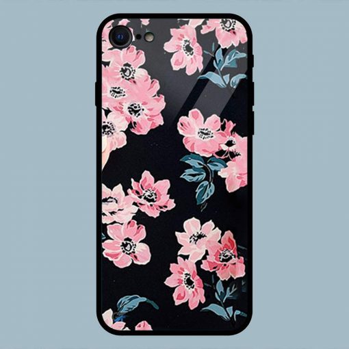 Art Pink Rose Flower iPhone 7 Glass Back Cover