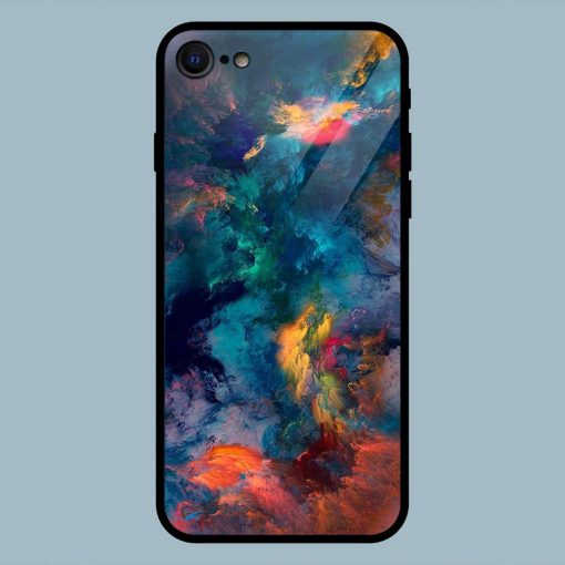 Artwork Paint Multicolor iPhone 7 Glass Back Cover