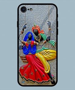 Beautiful Colorful Radha Krishna iPhone 7 Glass Back Cover
