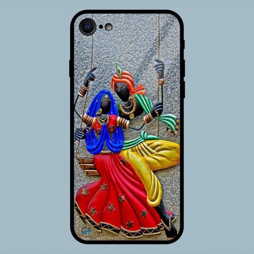 Beautiful Colorful Radha Krishna iPhone 7 Glass Back Cover