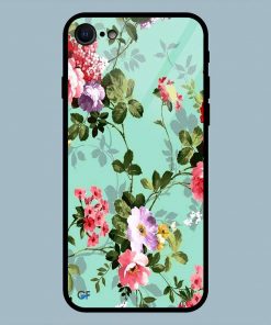 Beautiful Green Flowers iPhone 7 Glass Back Cover