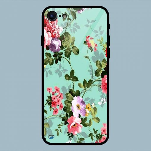 Beautiful Green Flowers iPhone 7 Glass Back Cover