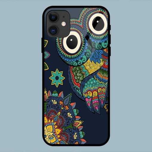 Beautiful Owl Multicolor iPhone 11 Glass Back Cover
