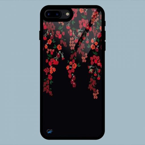 Beautiful Red flowers iPhone 7 Plus / 8 Plus Glass Back Cover