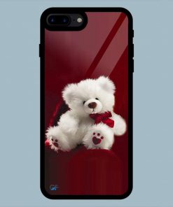 Beautiful Teddy White iPhone 7 Plus / 8 Plus Glass Back Cover