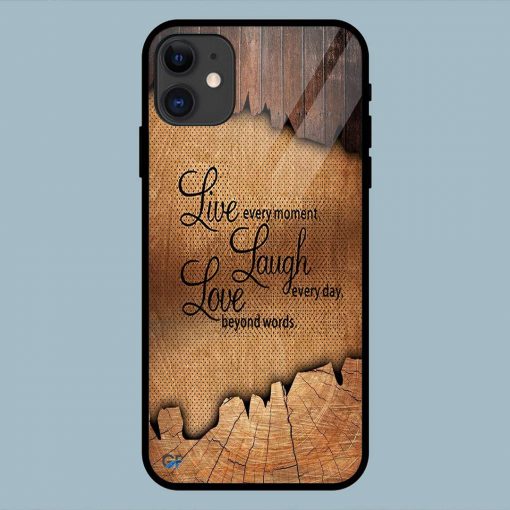 Beautiful Wooden Quotes iPhone 11 Glass Back Cover