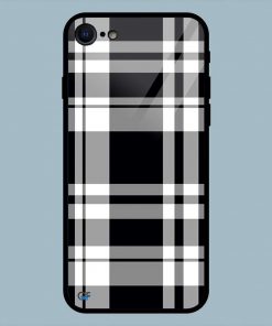 Black And White Check iPhone 7 Glass Back Cover