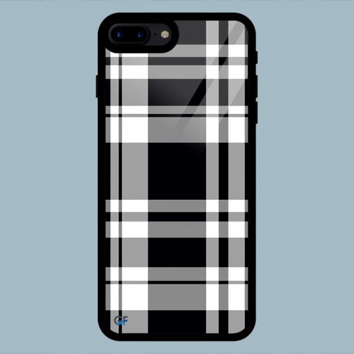 Black And White Check iPhone 7 Plus / 8 Plus Glass Back Cover