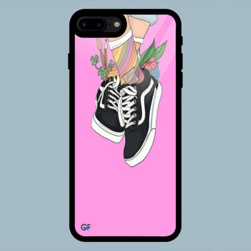 Black Shoe And Flowers iPhone 7 Plus / 8 Plus Glass Back Cover