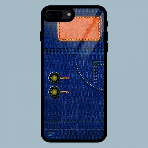 Blue Jeans Button iPhone 7 Plus / 8 Plus Glass Back Cover