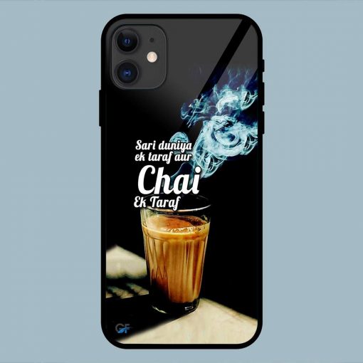 Chai Ek Taraf Quote iPhone 11 Glass Back Cover