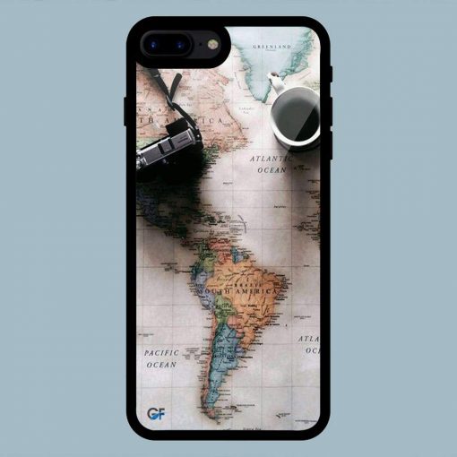 Coffee Map World Abstract iPhone 7 Plus / 8 Plus Glass Back Cover