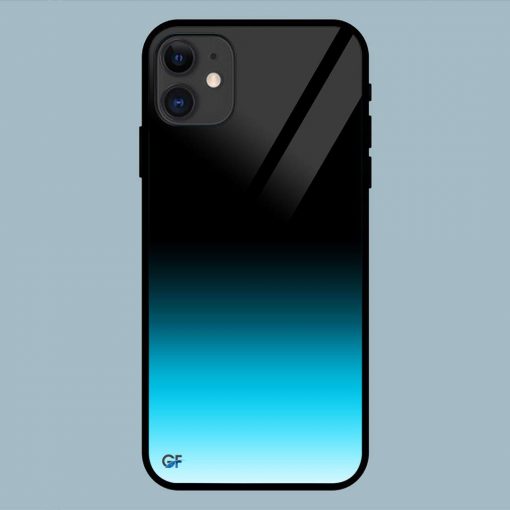 Color Gradient Balck And Blue iPhone 11 Glass Back Cover