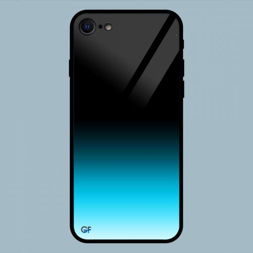Color Gradient Balck And Blue iPhone 7 Glass Back Cover