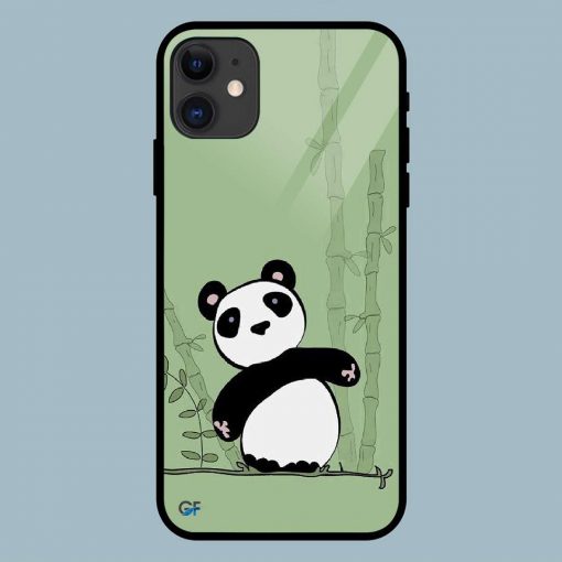 Cute Panda Bear Green iPhone 11 Glass Back Cover