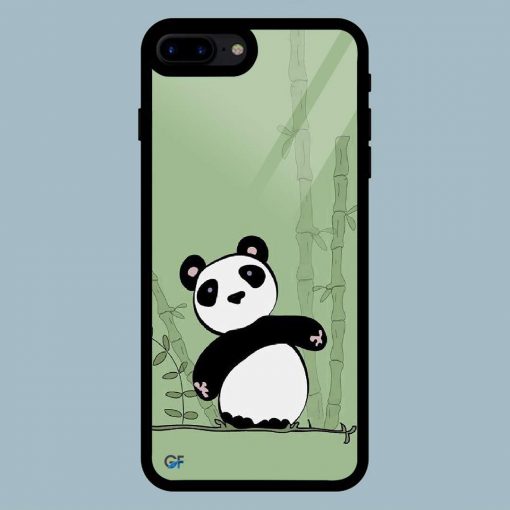 Cute Panda Bear Green iPhone 7 Plus / 8 Plus Glass Back Cover