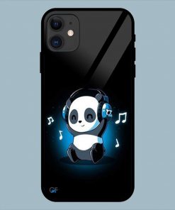 Cute Panda Music Lover iPhone 11 Glass Back Cover