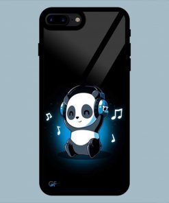 Cute Panda Music Lover iPhone 7 Plus / 8 Plus Glass Back Cover